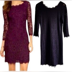 Babaton Rafael dress in deep purple lace 3/4 sleeve size 10 excellent condition